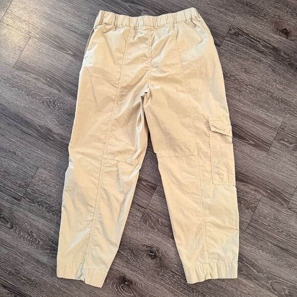 GANNI Washed Canvas Elasticated Curve Pants in Pale Khaki - Picture 9 of 9